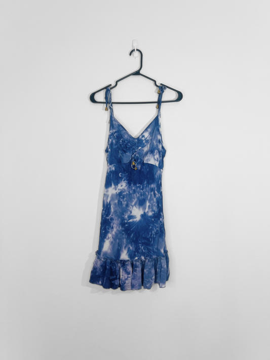 Blue Tie Dye Mini Dress (Medium)