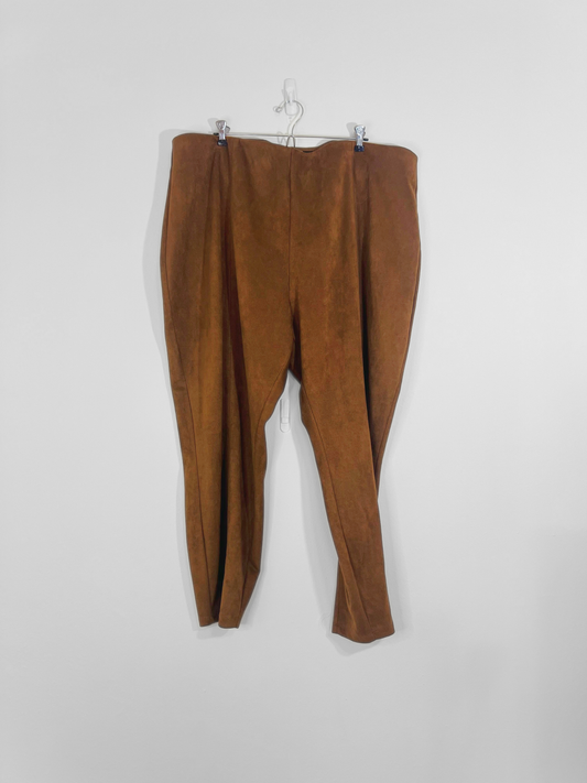 Brown Faux Suede Pants (3X)