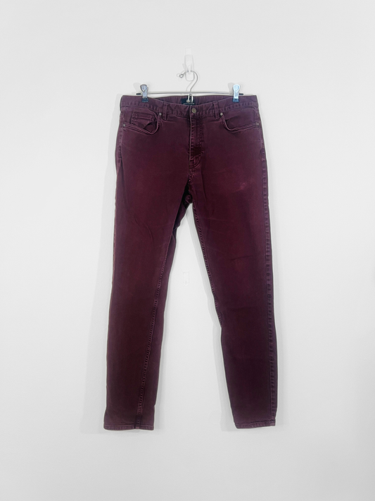 Burgundy Skinny Jeans (Size 33)