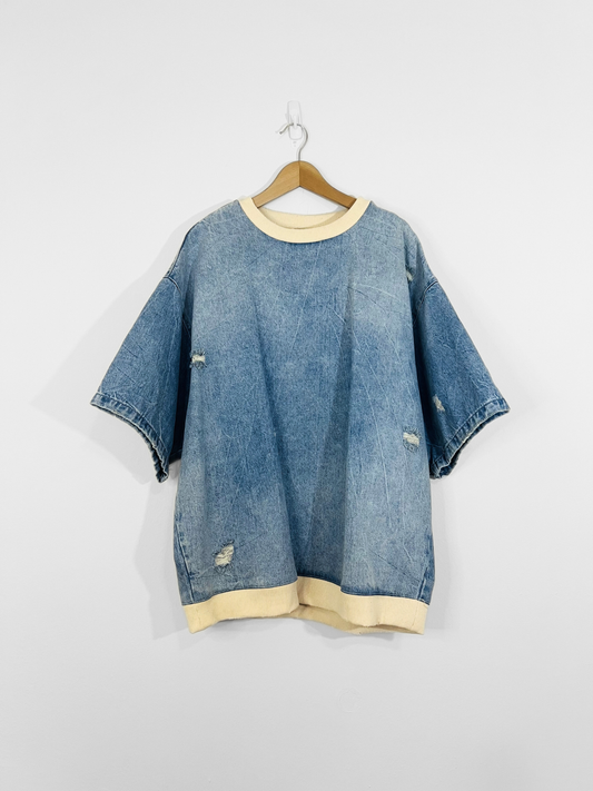 Distressed Denim Tee (XL)