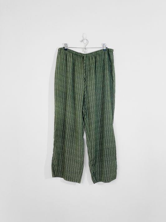 Cropped Green Striped Pants (XL)