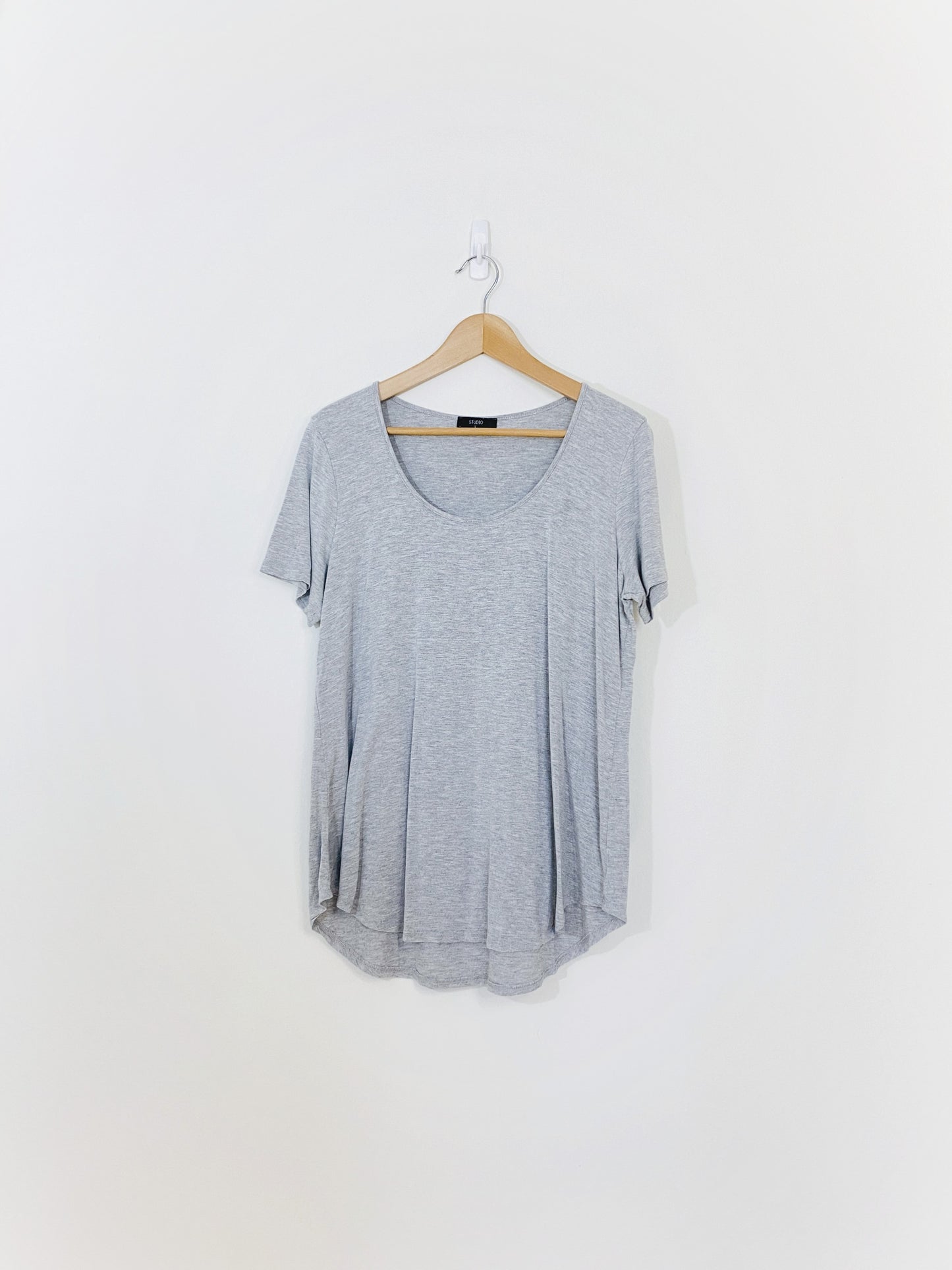 Grey Scoop Neck Tee (Large)