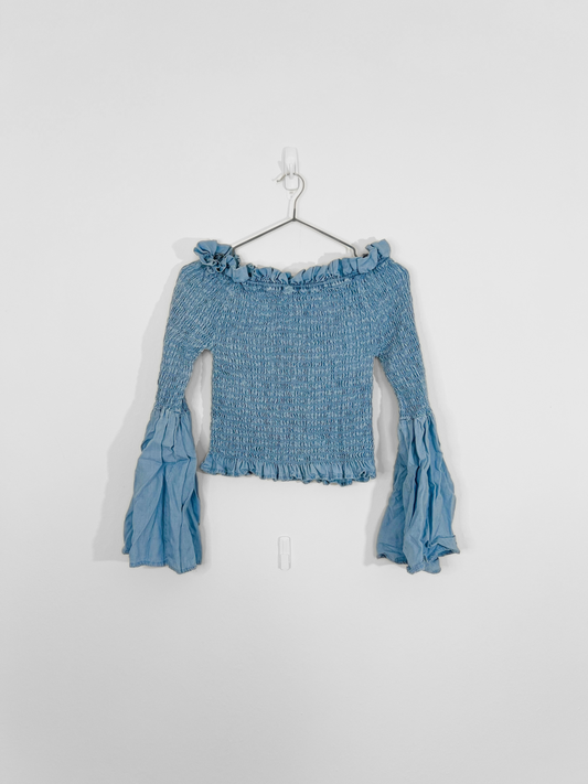 Blue Peasant Blouse (Medium)