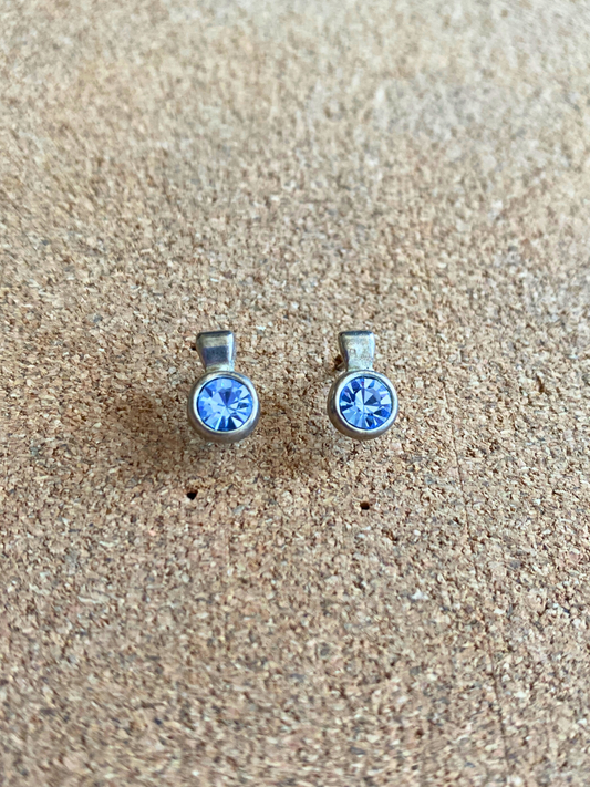 Silver and Blue Stud Earrings