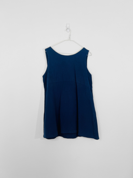 Navy Sleeveless Blouse (Large)
