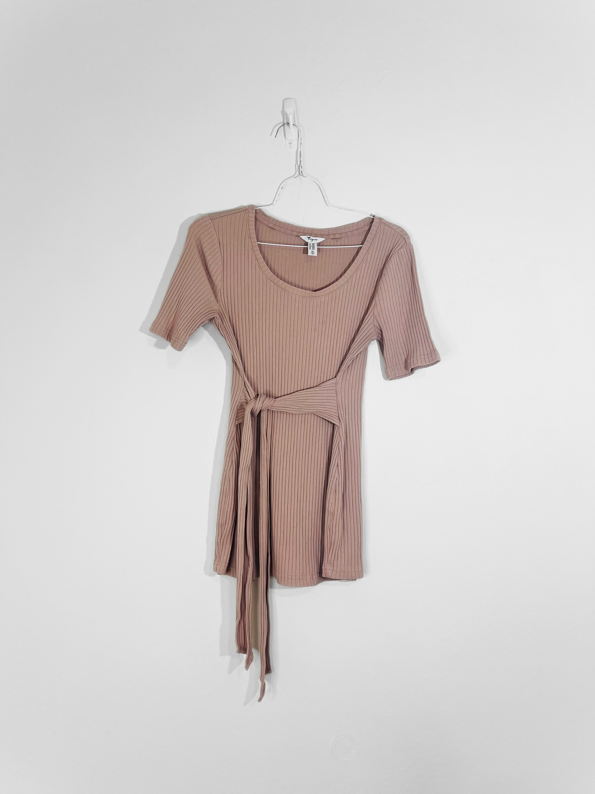 Pink Ribbed Maternity Top (Medium)