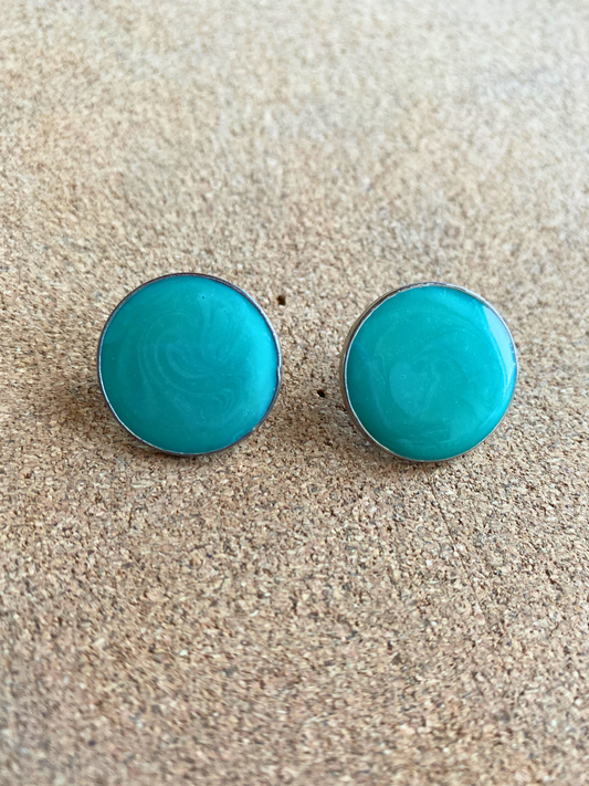 Turquoise Enamel Earrings