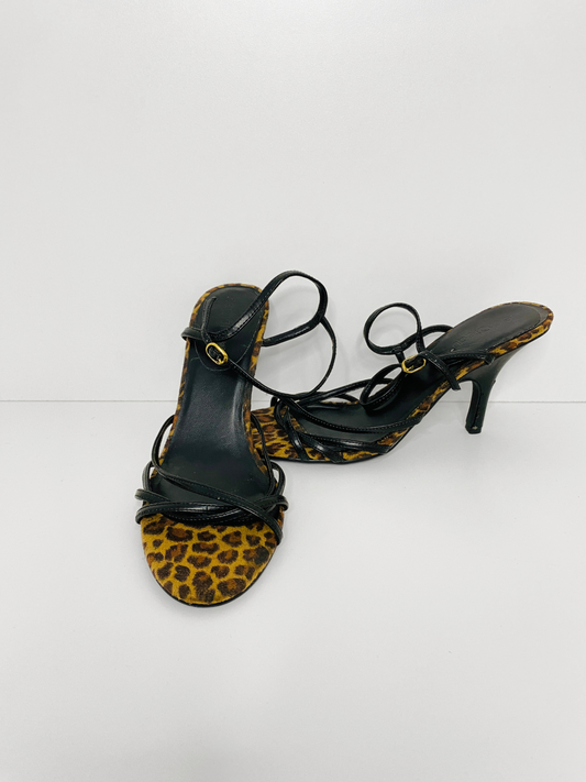 Leopard Strappy Heels (Size 10)