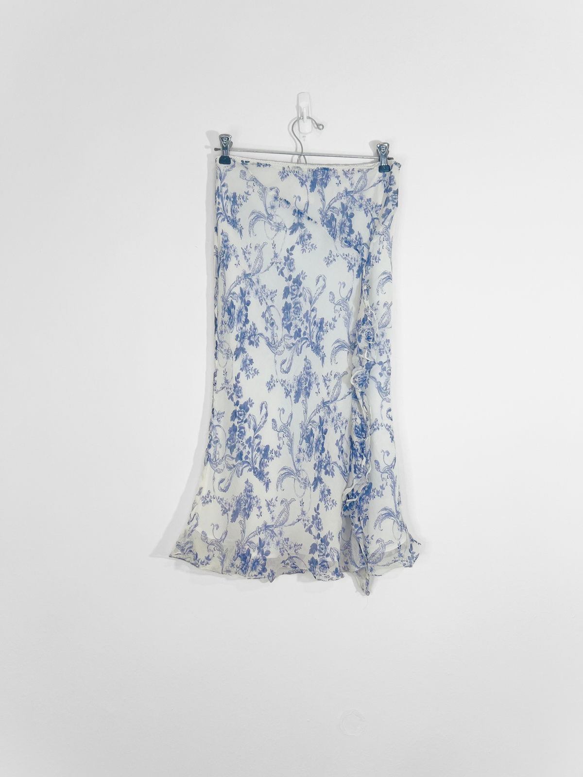 Blue Floral Skirt (Size 10)