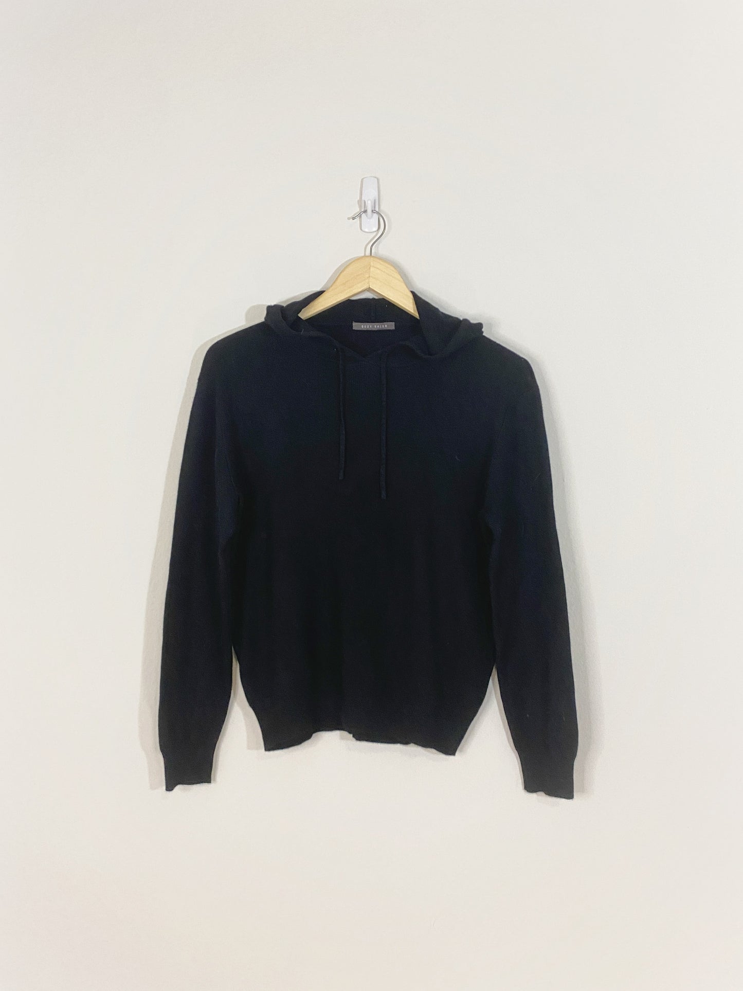 Black Knit Hoodie (Small)