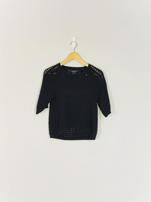 Haut en tricot noir (XS Petite)