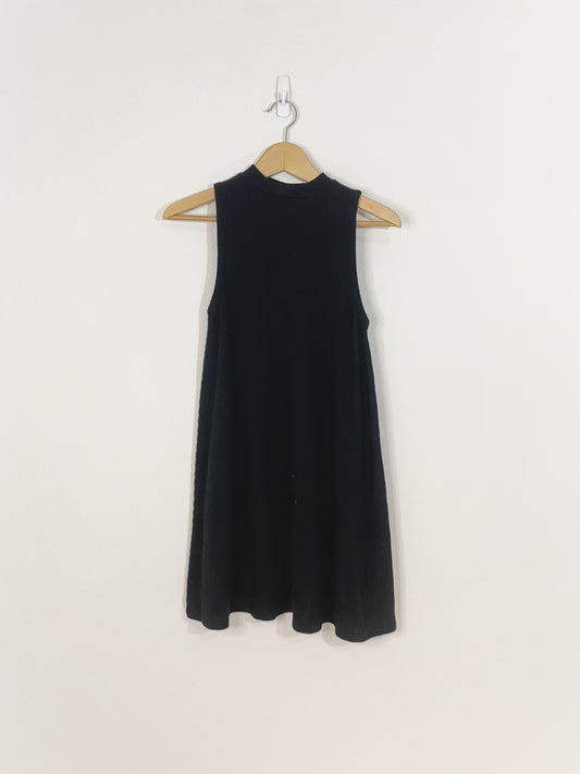 Black Ribbed Swing Dress (Medium)