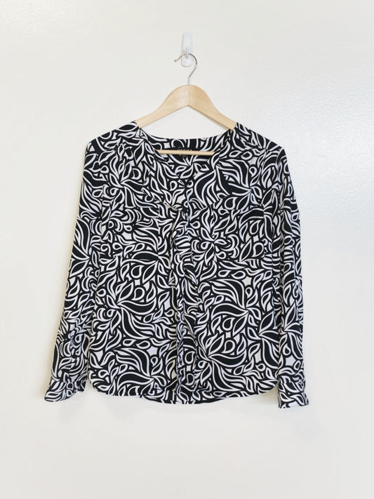 Black and White Frill Blouse (Size 4P)