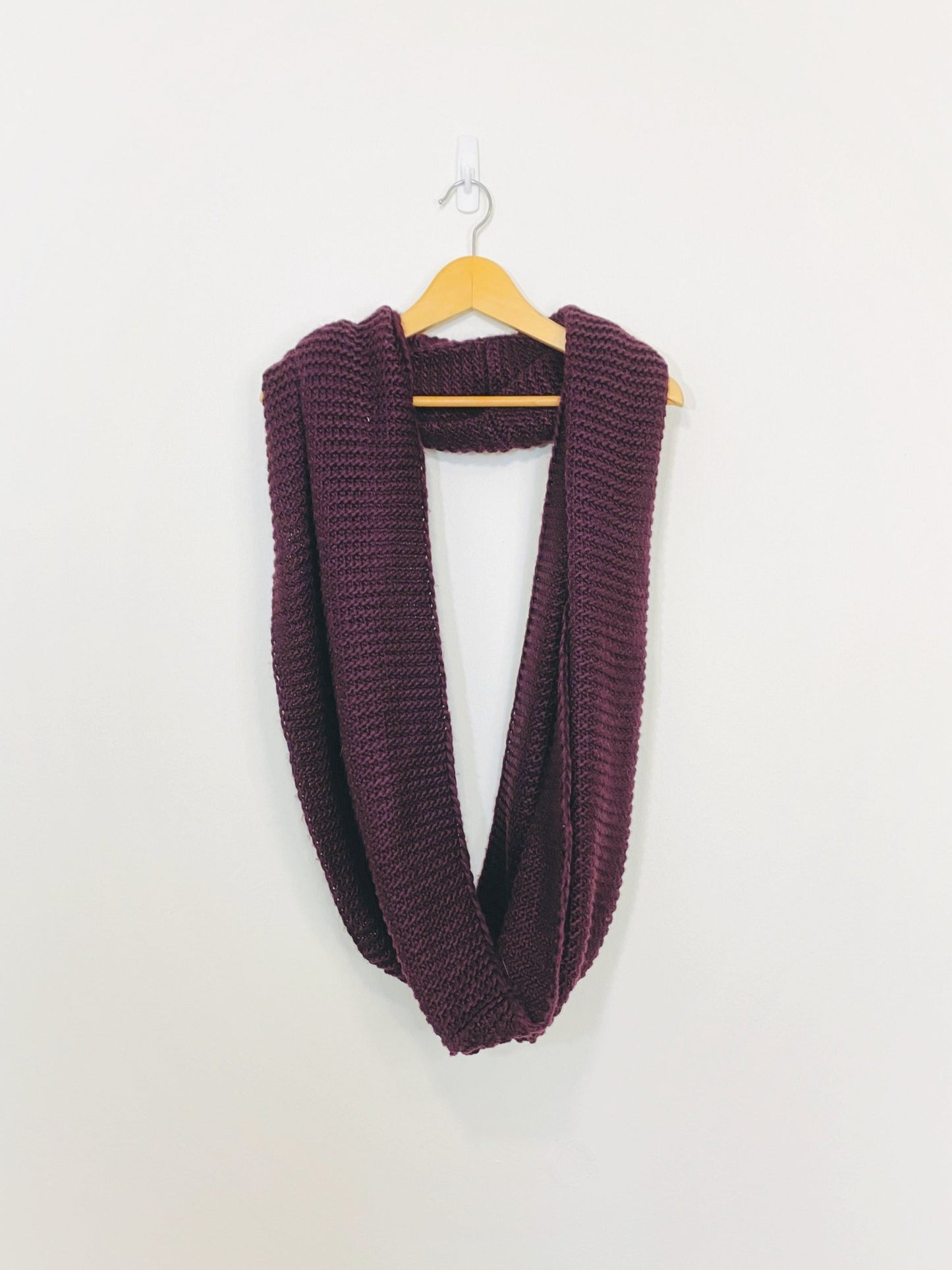 Burgundy Knit Infinity Scarf