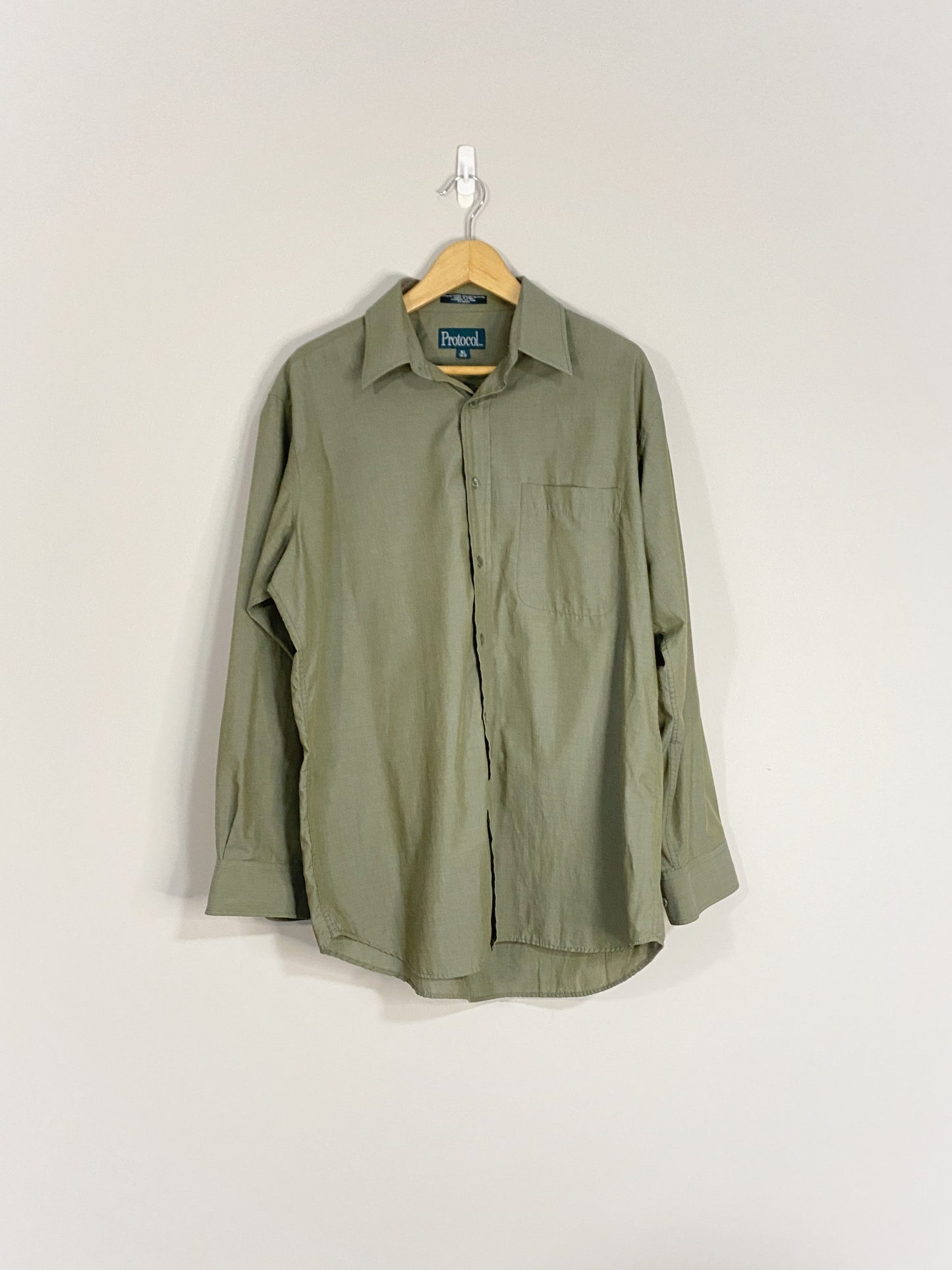 Green Button Down Shirt (16 1/2) (XL)