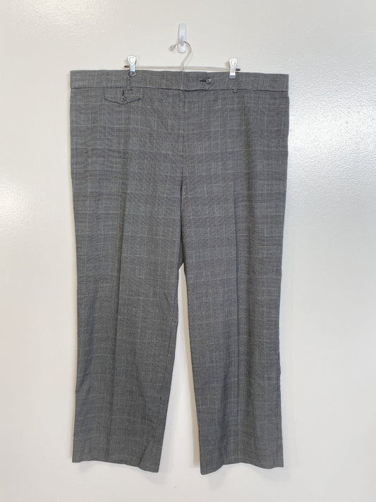 Grey Plaid Slacks (Size 24W)