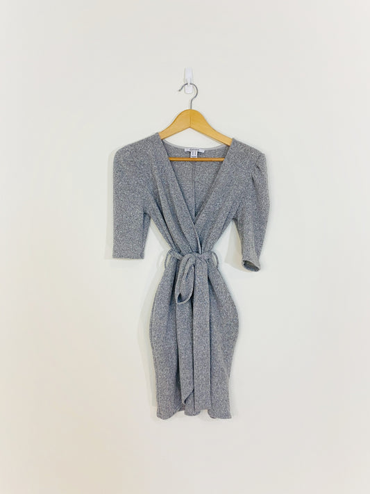 Grey Wrapped Sweater Dress (Medium)