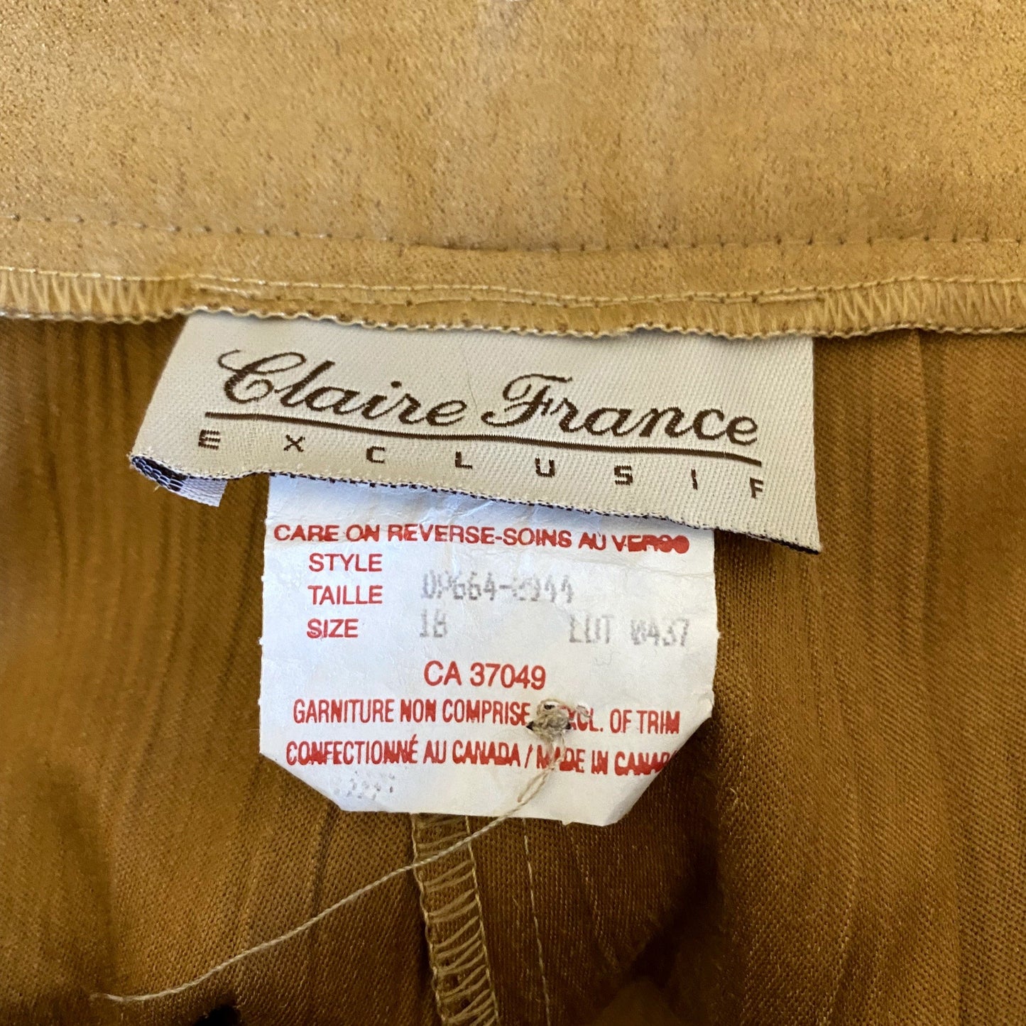 Pantalon vintage en crêpe jaune (taille 18)