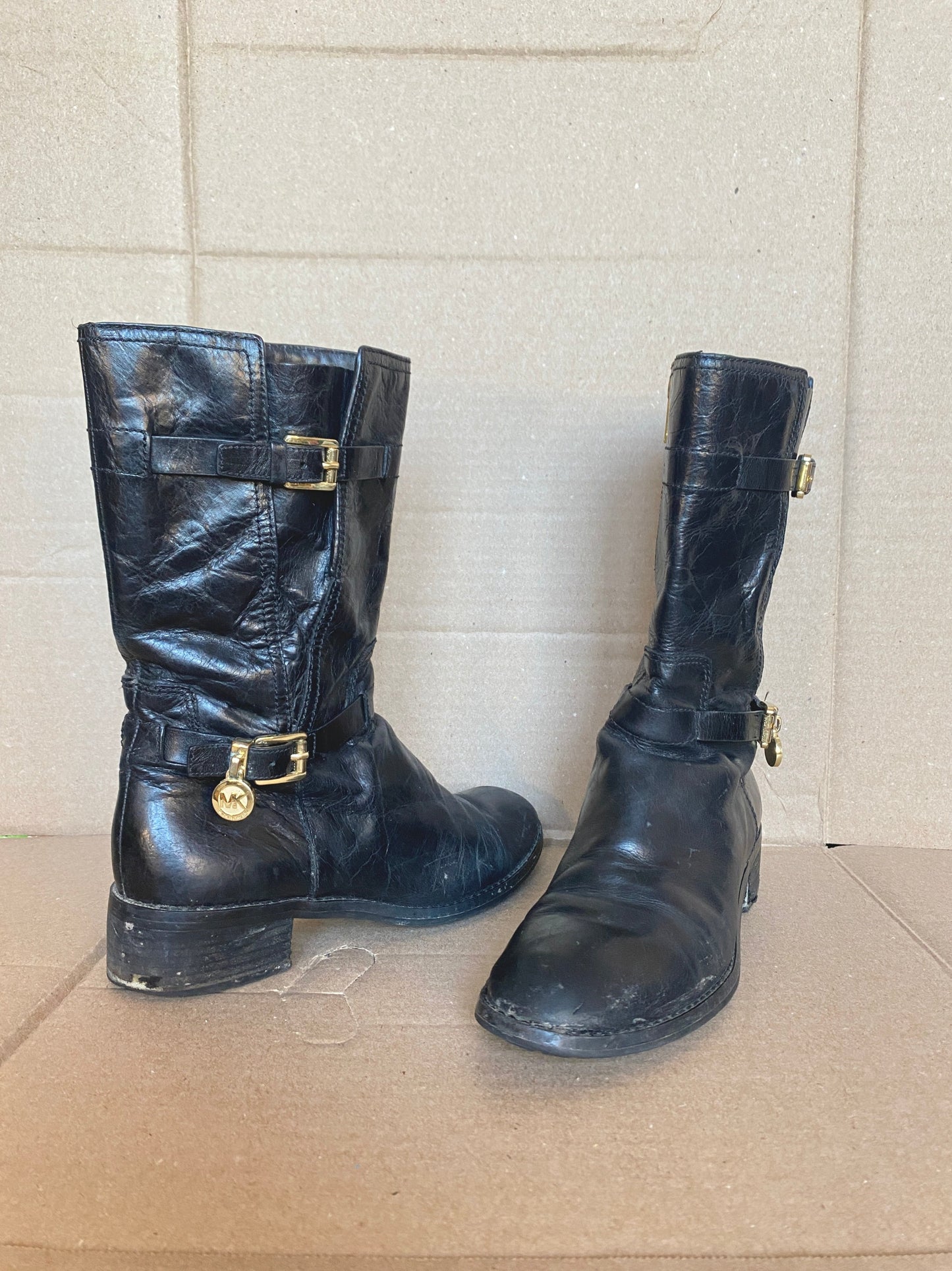 Black Combat Boots (size 8)