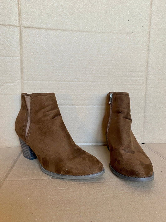 Brown Suede Booties (Size 11)