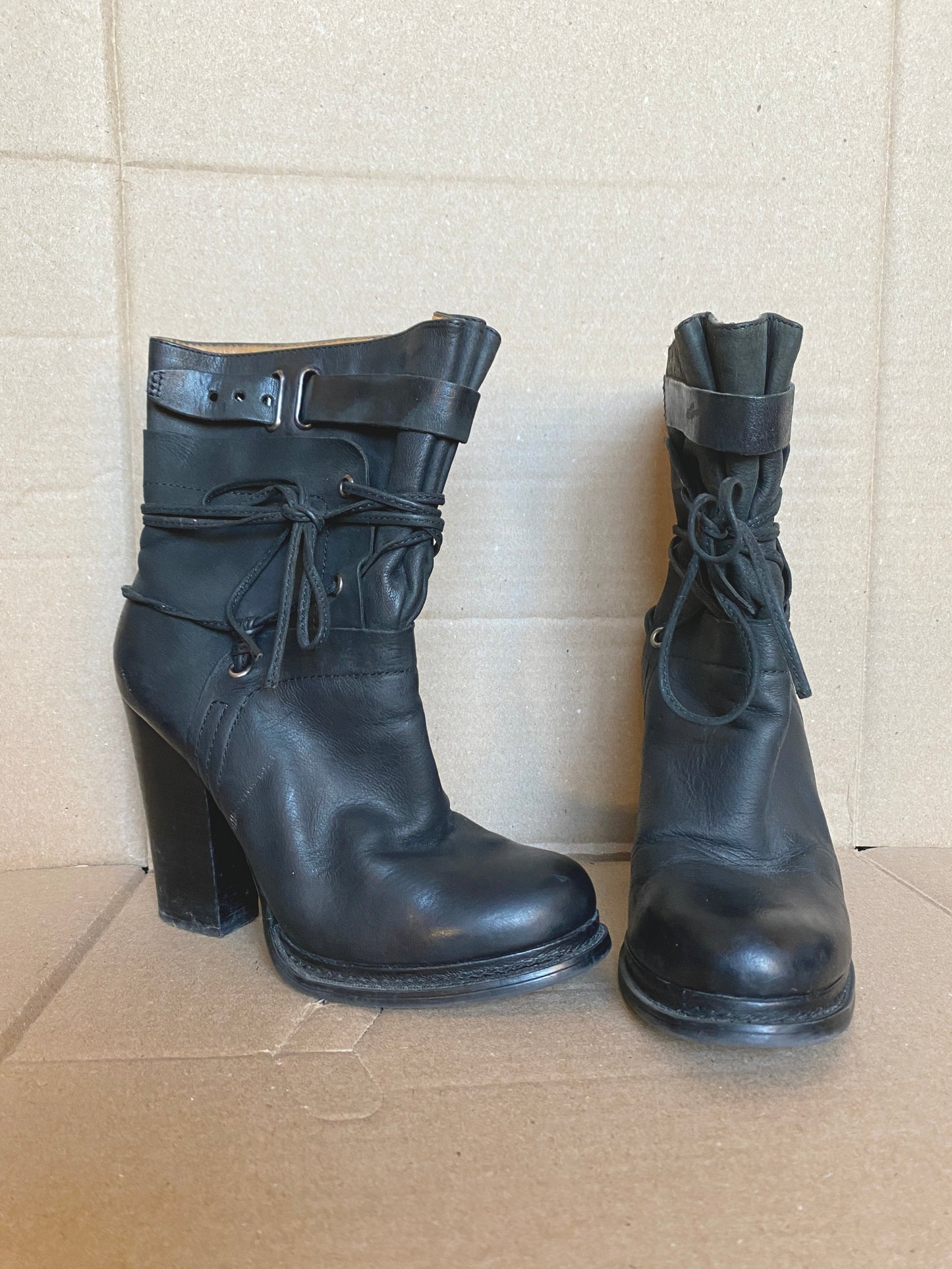 Black Heeled Boots (Size 8)