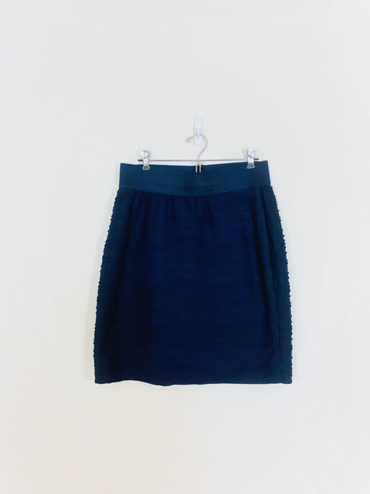 Navy Ripple Mini Skirt (Size 13)