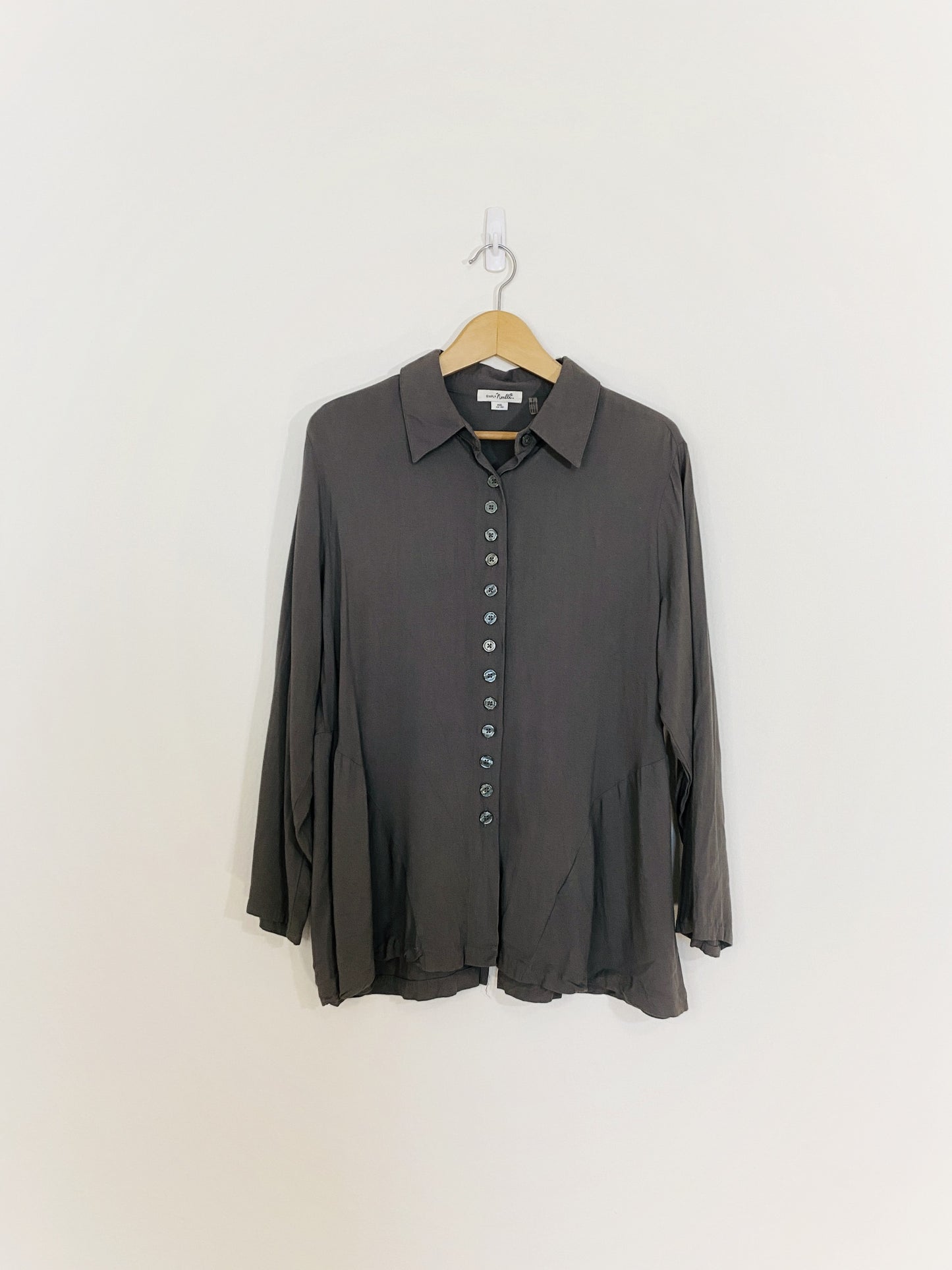 Olive Button Down Blouse (X)