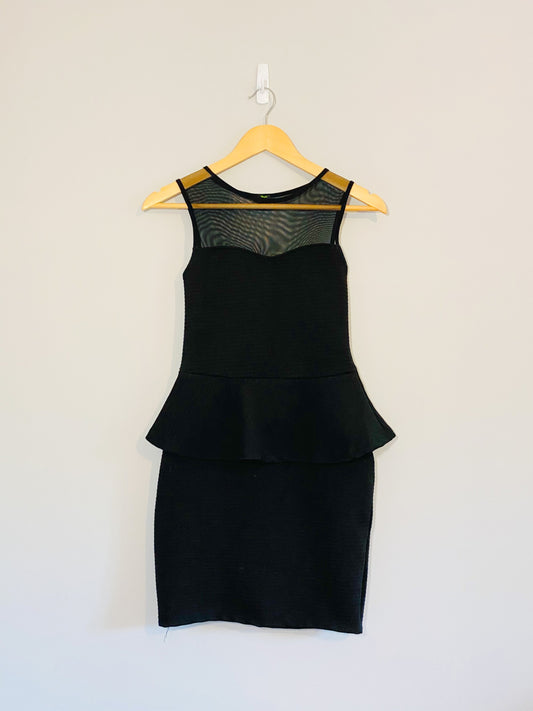 Black Peplum Dress (Small)