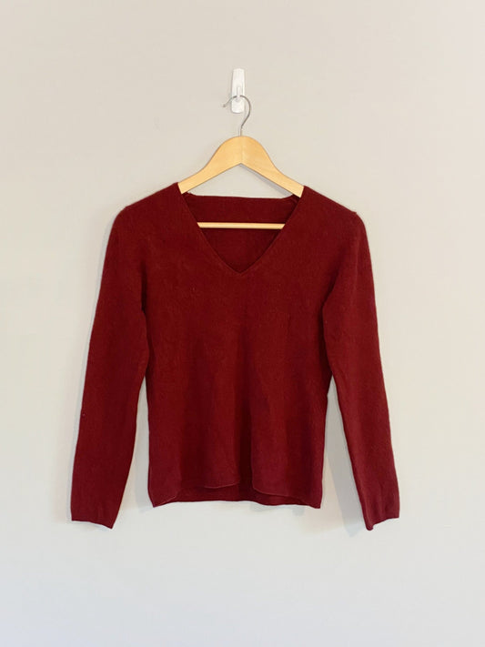 Red V-Neck Sweater (Small)