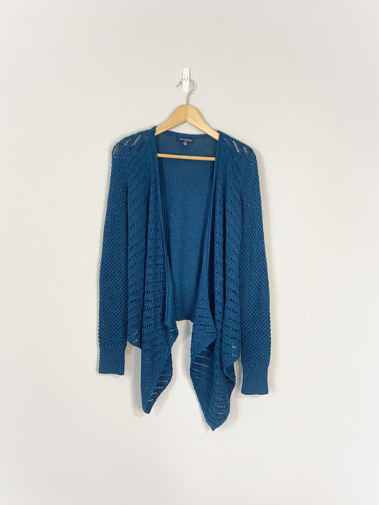 Cardigan en tricot bleu sarcelle (petit)