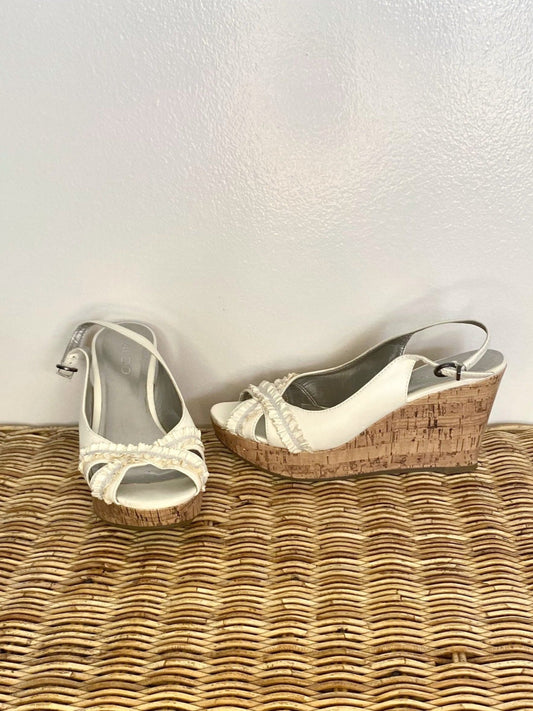 White Wedge Heels (Size 39)