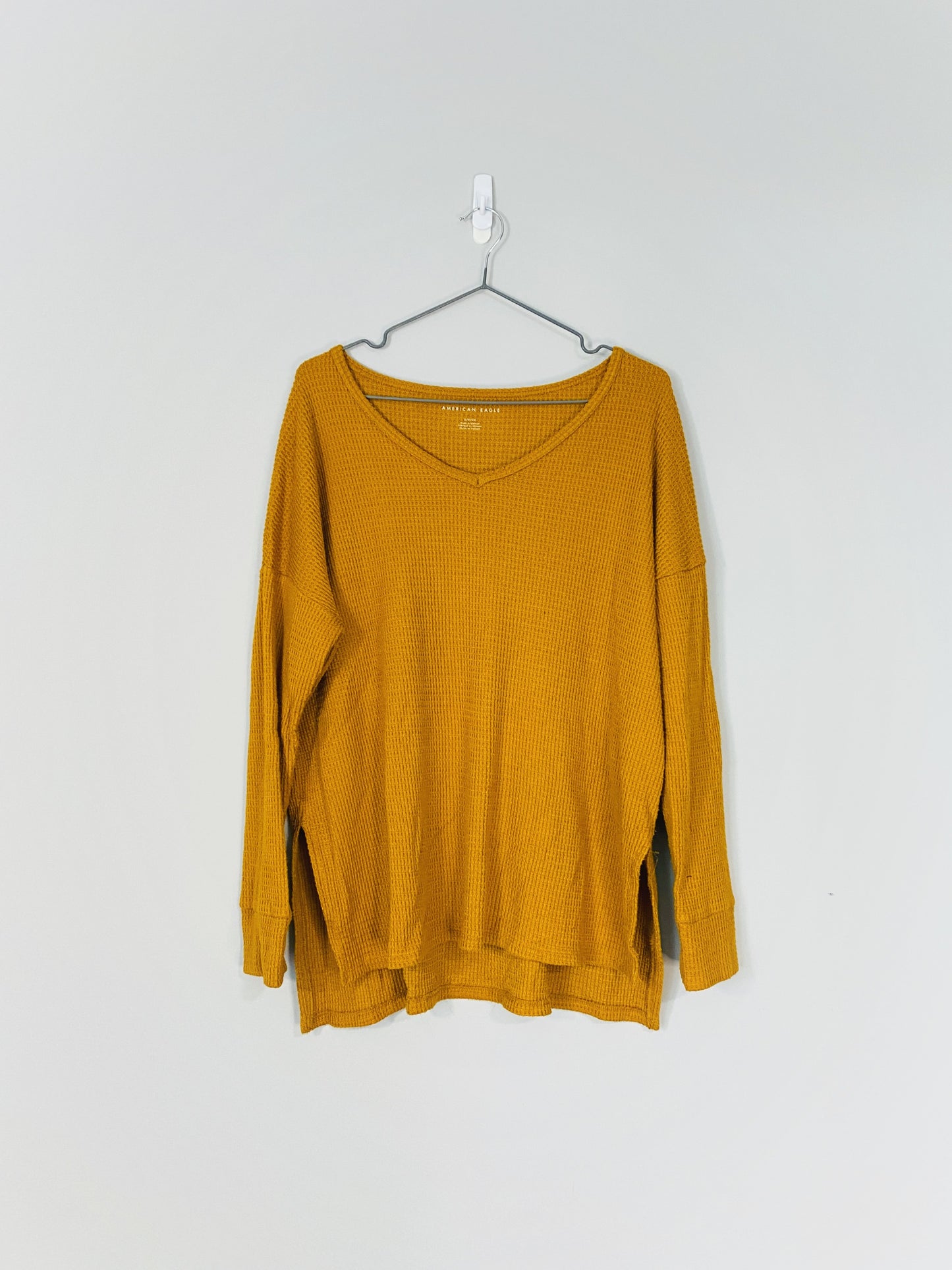 Yellow Waffle Jersey Top (Small)