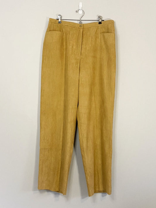 Vintage Yellow Crepe Pants (Size 18)