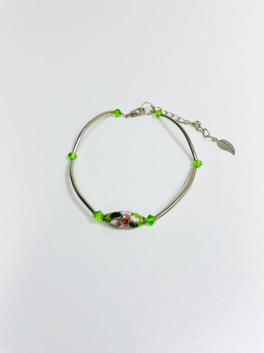 Green Floral Bracelet